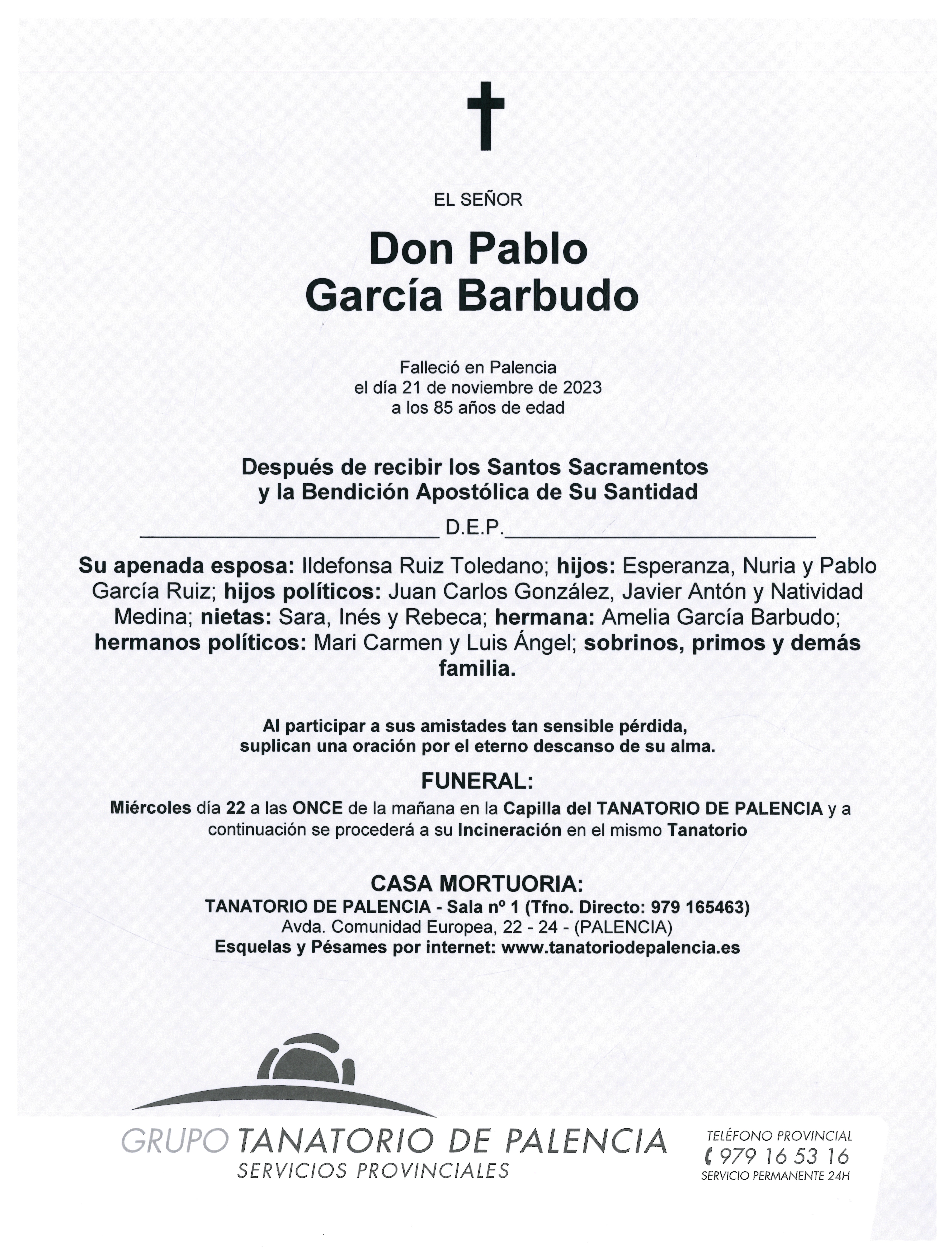 EL SEÑOR DON PABLO GARCÍA BARBUDO